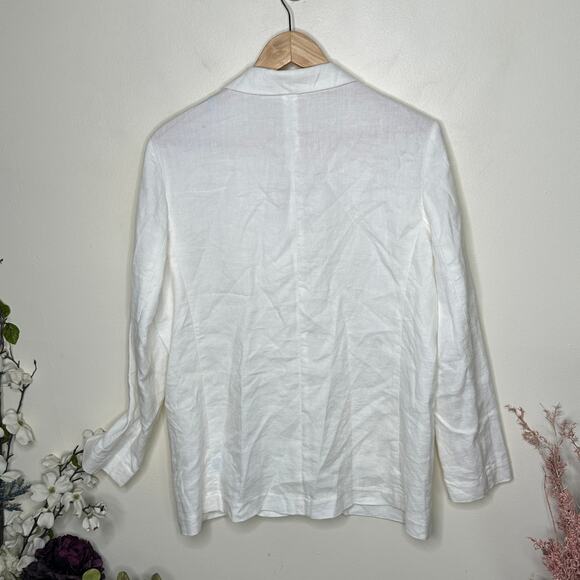 J. MCLAUGHLIN Linen Sorona Blazer Jacket White Sz L {SS46} - Picture 3 of 5